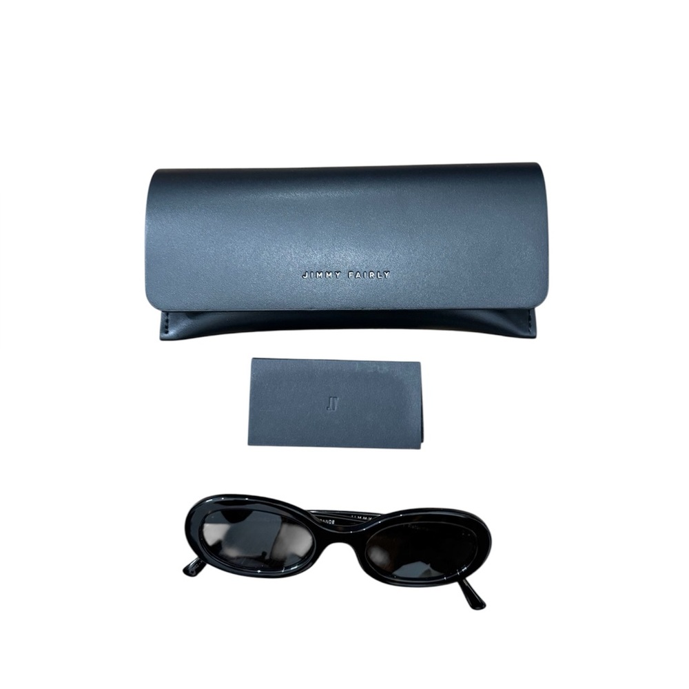 Reformation x Jimmy Fairly Dark Brown / Black Tortoise Oval Sunglasses - Picture 6 of 8
